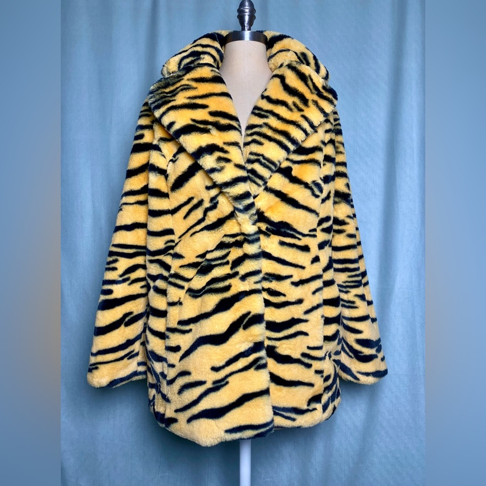 Girlfriend Material Tiger Print Faux Fur Coat